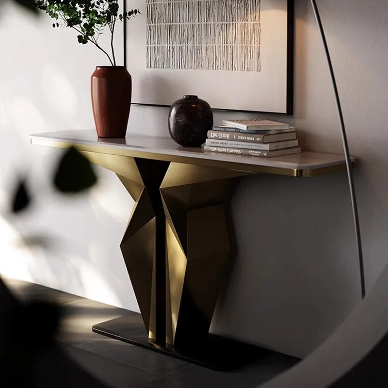 مدخل المدخل الجدول تصميم الجمال الحديثة الفاخرة وحدة التحكم الجدول الديكور مدخل خشبي وحدة التحكم خزانة للغرفة المعيشة #5