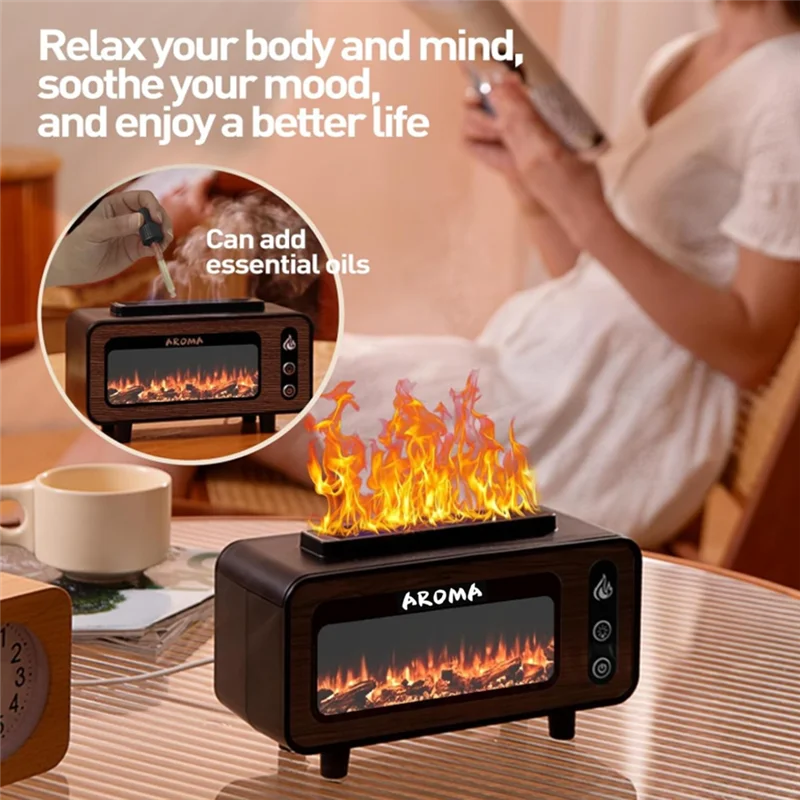 AC39-Flame موزع الزيوت العطرية 7 لون اللهب ناشر رائحة بدون ماء أجهزة ترطيب تلقائية لغرفة النوم واليوجا وصالة الألعاب الرياضية