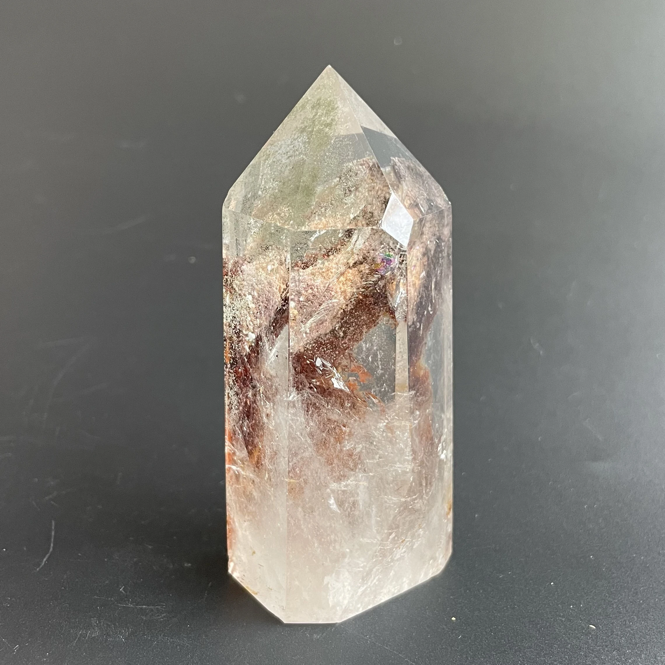 235g Natural Stone Green Phantom Crystal Tower Polished Quartz Wand Point Reiki Healing Gift Room Decor Obelisk Y1179