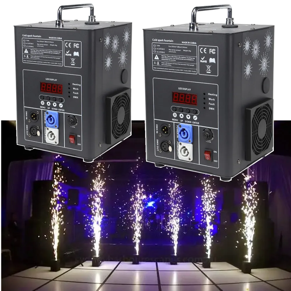 Best Price digital display screen 750w dmx cold spark machine 2 pieces/Lot