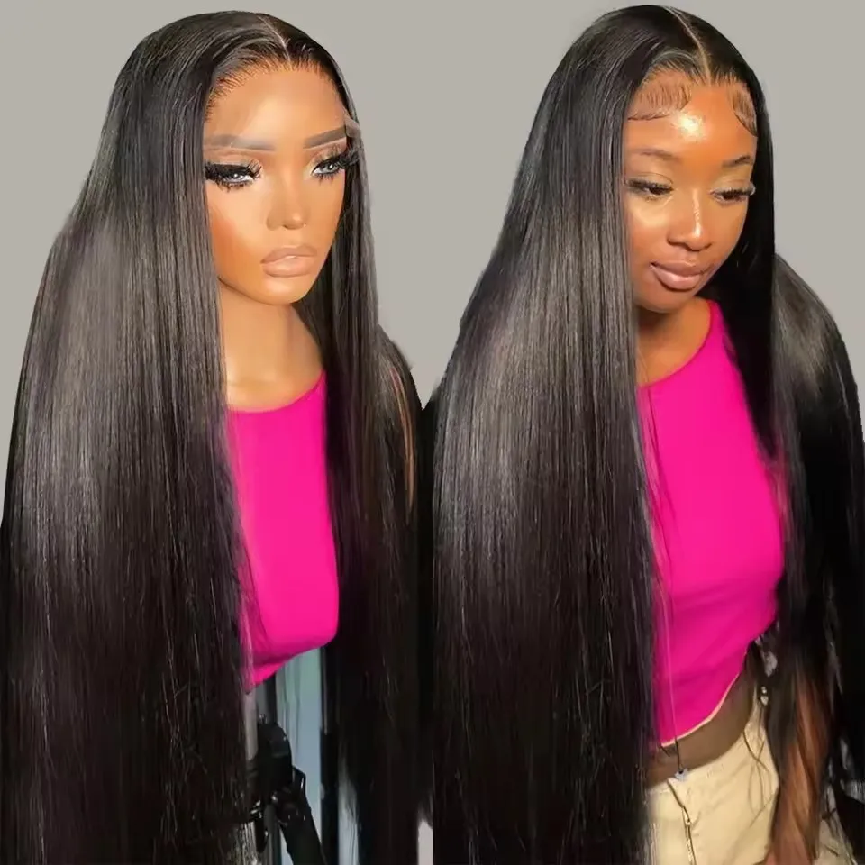 100% Human Hair Wigs Smooth Bone Straight 13x6 13x4 HD Lace Frontal Wigs Brazilian Remy 4x4 Transparent Lace Closure Wig