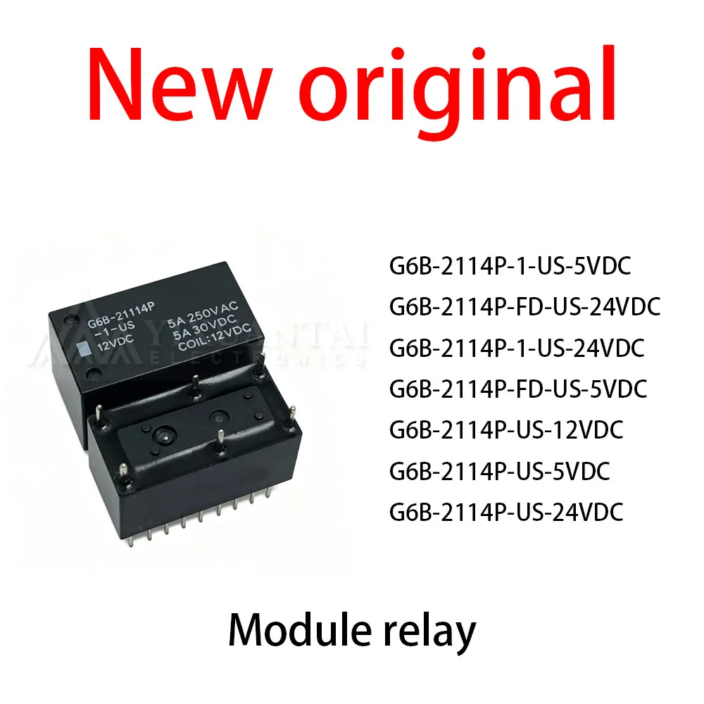 (10pcs) 100% New relay G6B-2114P-1-US-5VDC G6B-2114P-FD-US-24VDC G6B-2114P-1-US-24VDC G6B-2114P-FD-US-5VDC G6B-2114P-US-12VDC G6