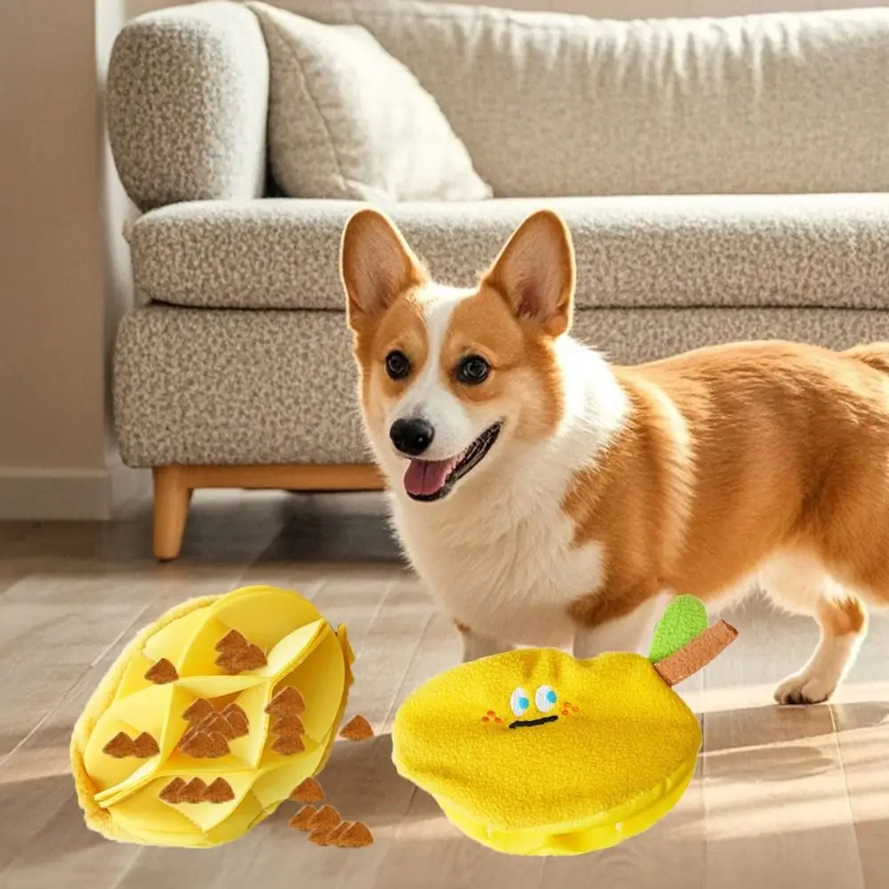 

Mango Shape Dog Hiding Food Toys Wear Resistant Bite Resistant Pet Hide and Seek Toys Plush Interactive Dog Toys