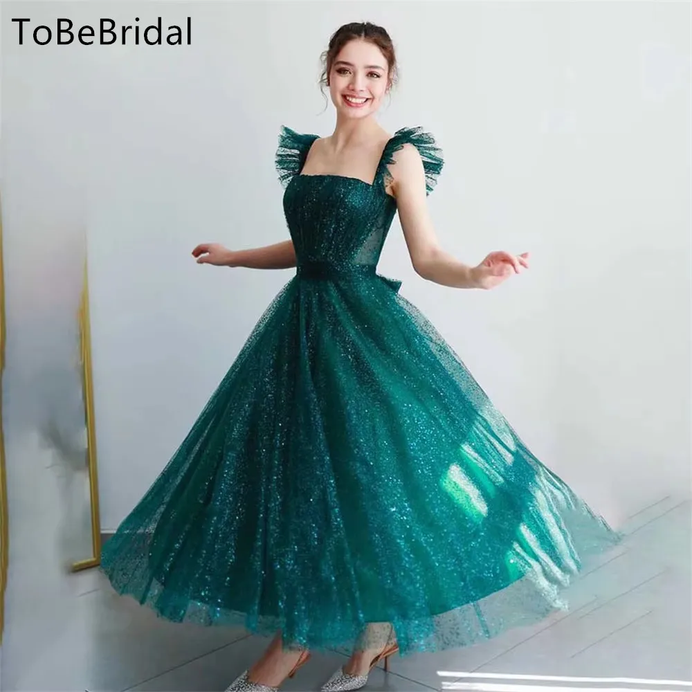 

Customized Shining Green Tulle Sweetheart Party Dress A-line Corset Graduation Dresses for Special Occasions vestidos de gala