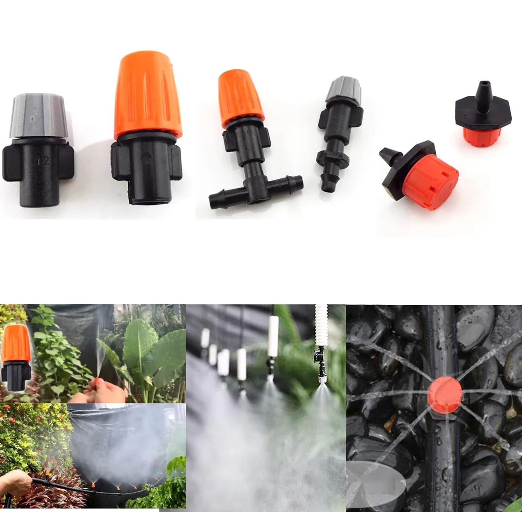 50x mirco drip irrigation watering sprinkler Nozzles Flow Dripper 8 Holes Drip Head Scattering Spray Garden self watering tools