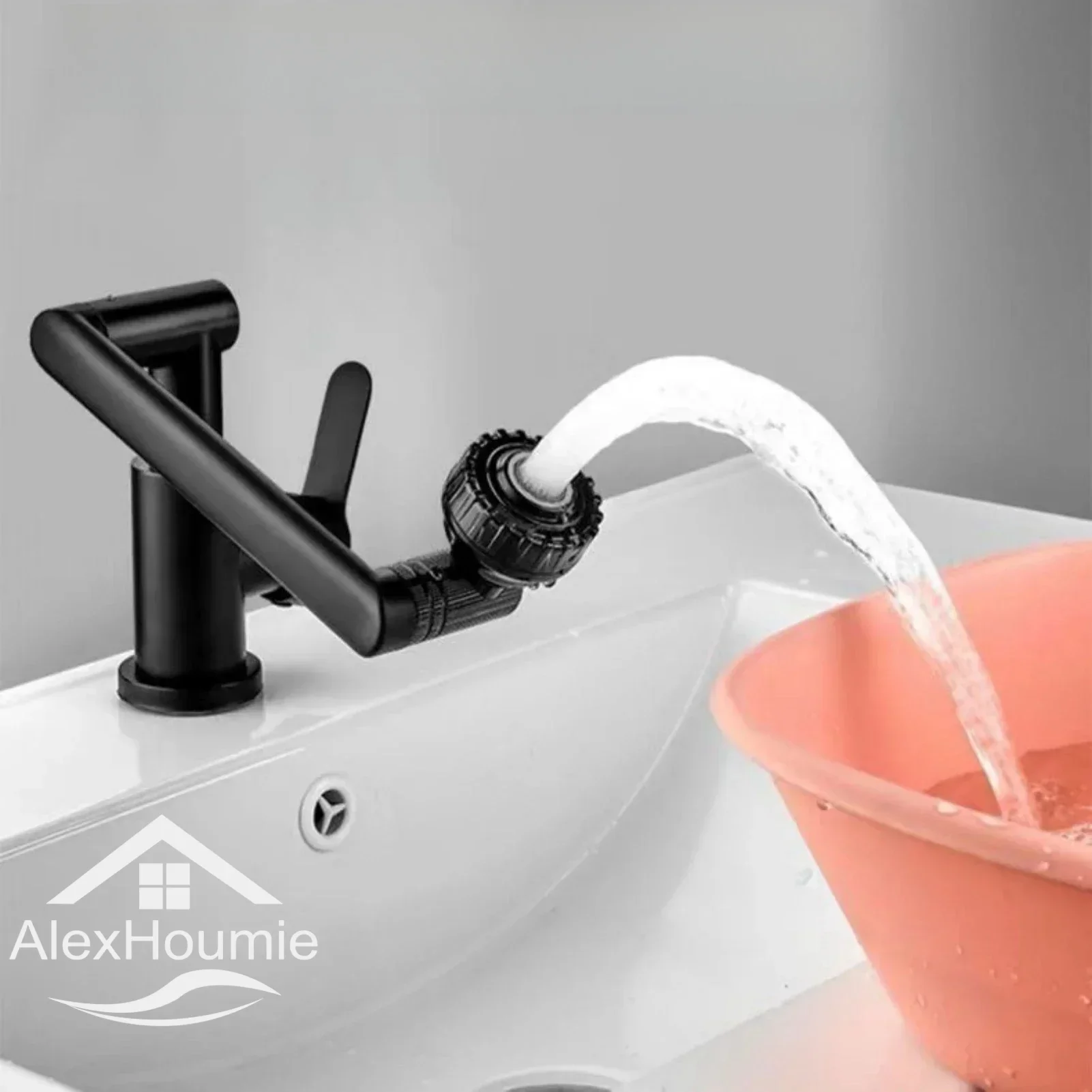 

1080 Swivel Faucet Each Joints 360° Swiveling Bathroom Faucets that Swivel with Big Angle Rotate Spray Dual Function