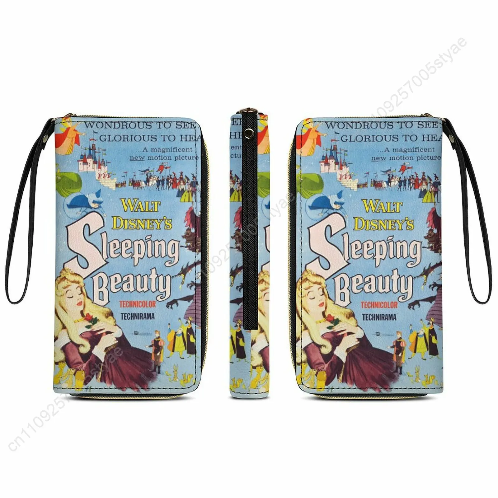 

Aurora Leather Wallet Disney Licensed Customizable Personalized Design Your Pattern Portable Purse Double-sided Printing