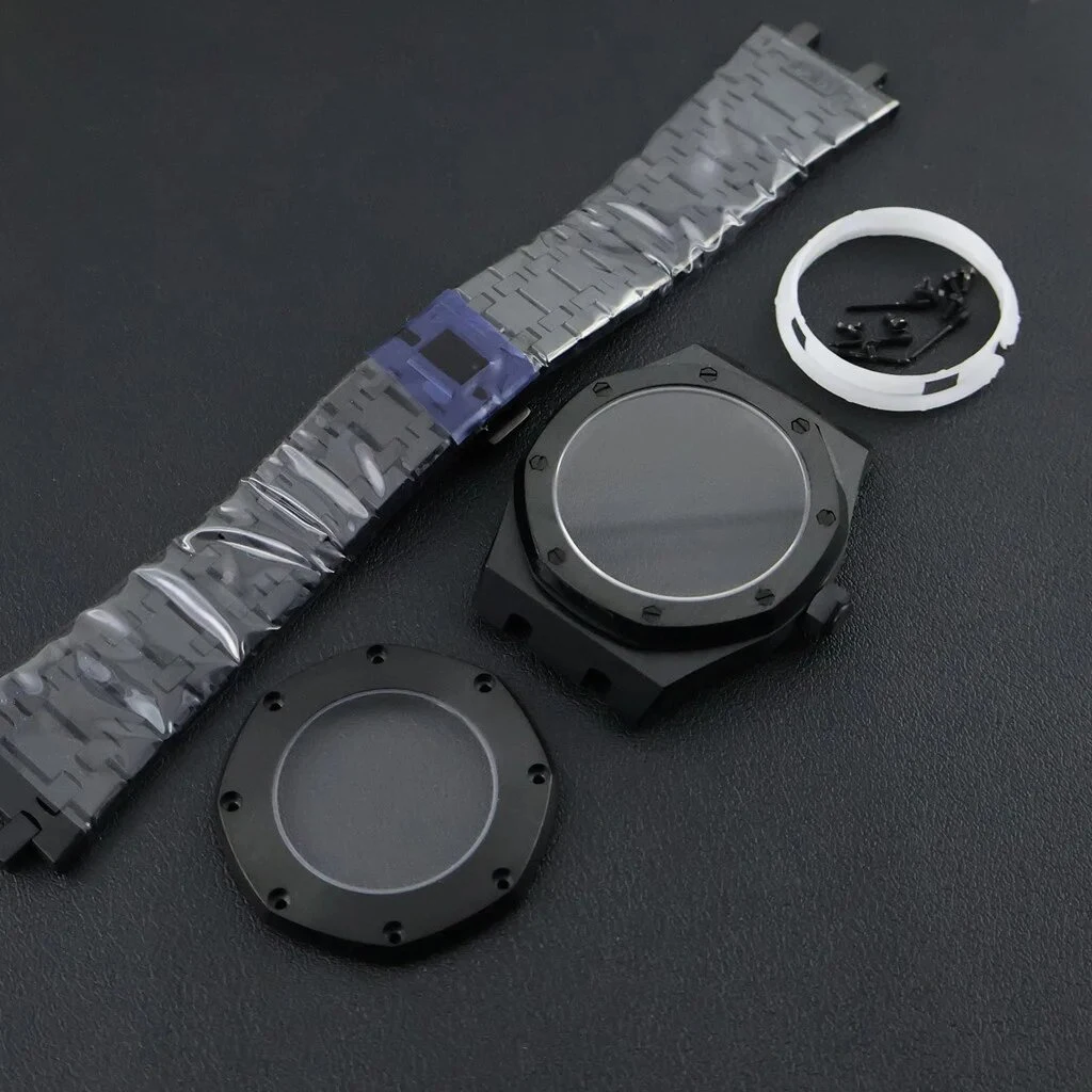 For Octagonal Stainless Steel 42mm AP Automatic Watch Case Movement Transparent Back Sapphire Fit NH34 NH35 NH36 NH38 NH70 NH72