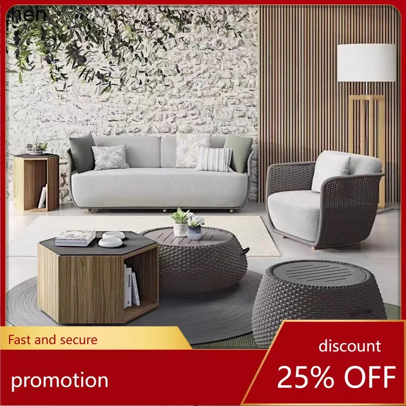 

ZML outdoor sofa furniture courtyard leisure sofa creative hotel sofa coffee table combination