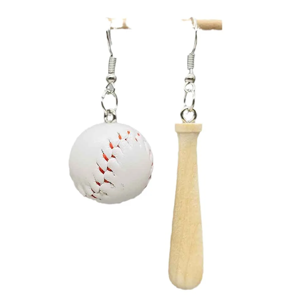 Creative Baseball Dangle Earrings Big Faux Leather Baseball Drop Earrings Jewelry for Women Girls Sport Lover