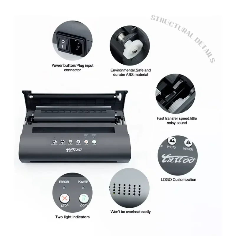 2026 2025Tattoo Supplies Mini Portable Tattoo Transfer Machine Professional Tattoo Transfer Machine Thermal Copier Machine