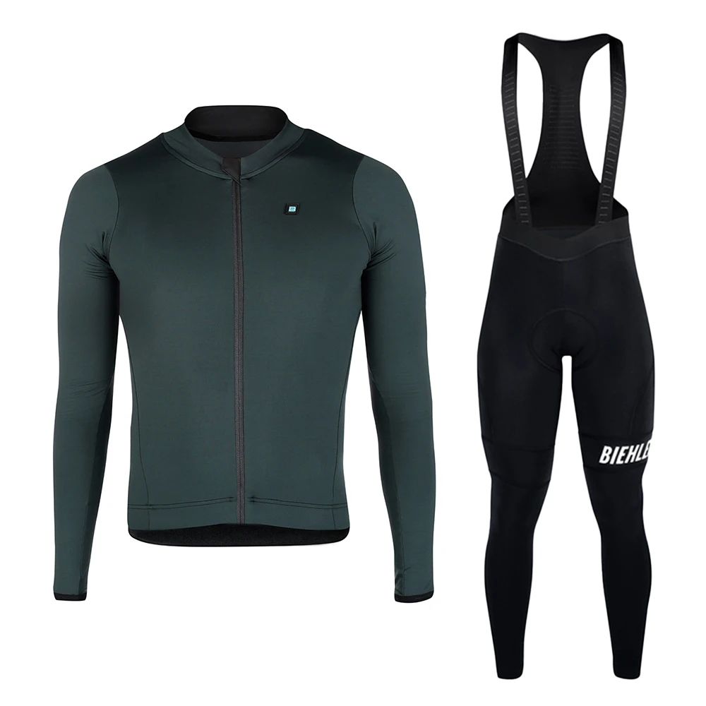 BIEHLER-Conjunto de Jersey de ciclismo para hombre, ropa transpirable de manga larga, Top cómodo, pantalones deportivos, primavera y otoño