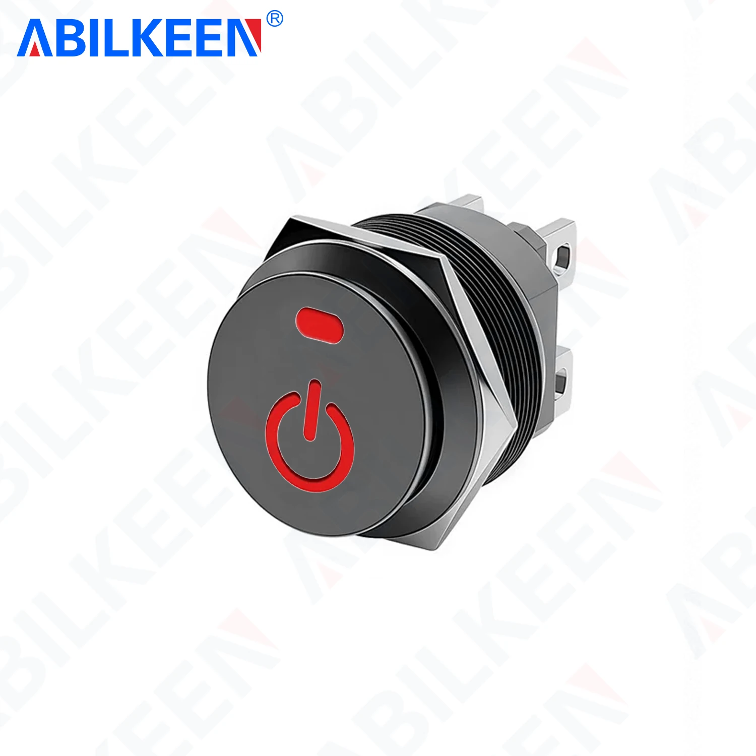 ABILKEEN 22MM Black Shell Metal Rocker Toggle Switch ON-OFF 2Position SPDT Rocker Push Button with LED Light AC/DC 3-6V 12-24V