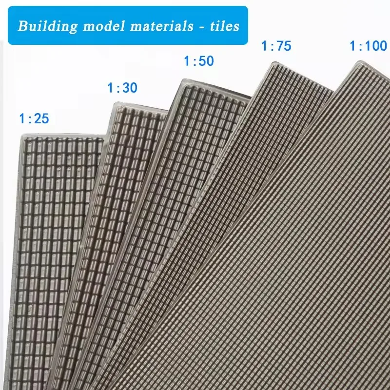 시뮬레이션 지붕 타일 체중계 1:25-1:100 미니어처 하우스 외관 타일, DIY 인형의 집 모델, 건축 건물 레이아웃 키트, 3 개