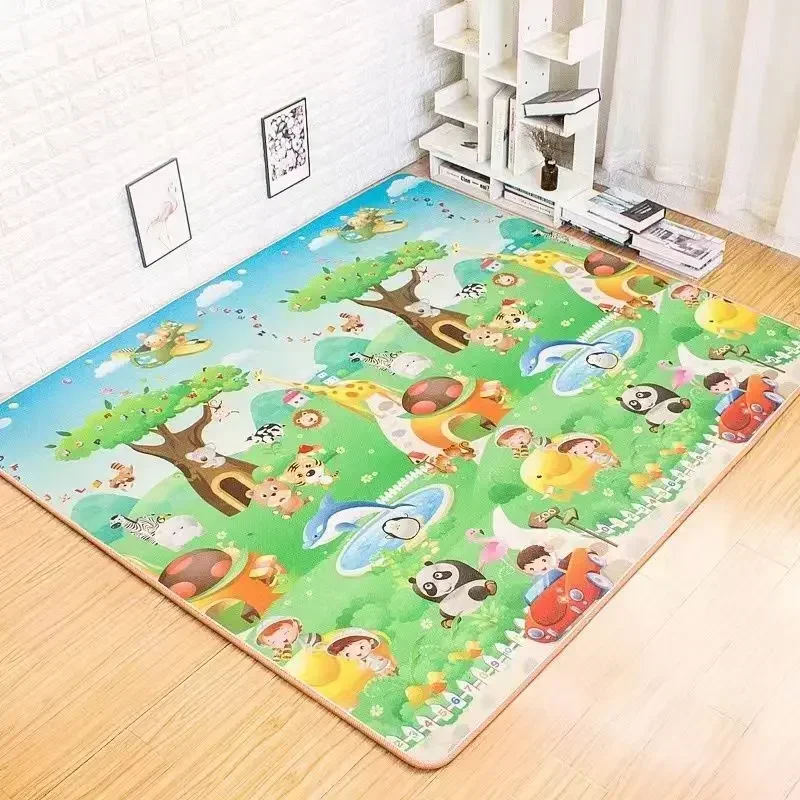 Baby Play Mat Doubel Sided Animals Soft Floor Toddler Crawling Carpet Game Activity Gym Kids Rug Educational Toys for Children