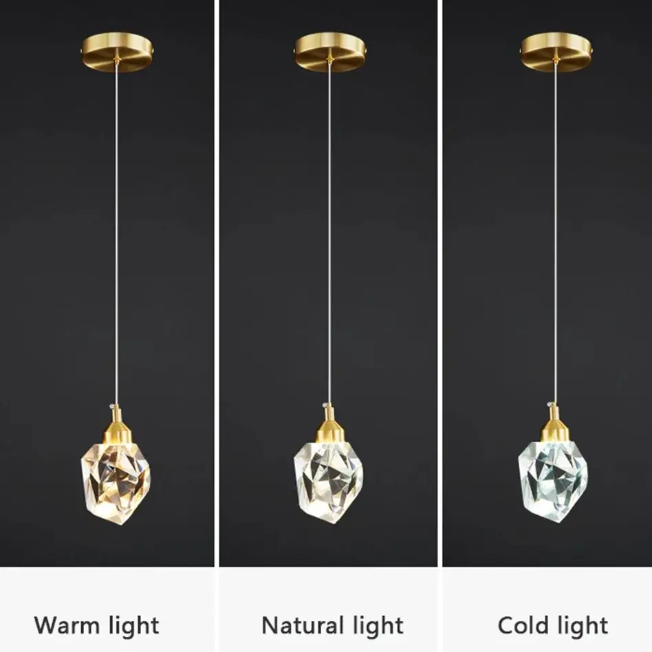 الحديثة الإبداعية بريق الثريا مصباح السقف كريستال حجر ضوء ديكور المنزل تعليق السرير الطعام لوفت الإضاءة الفاخرة #3