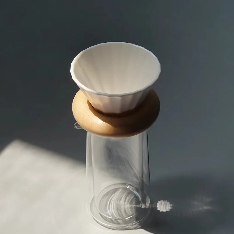 Hand Brewed Coffee Set Glass Sharing Pot Filter Cup Funnel Birthday Gift Simple Design Home Decoration Coffee Utensils