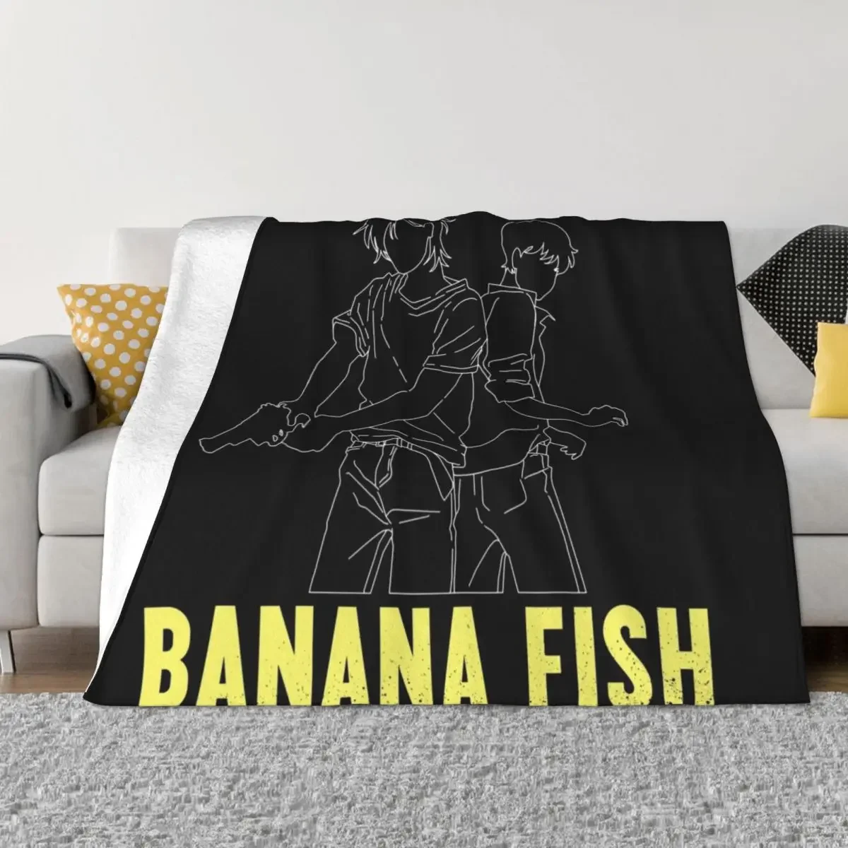 Banana Fish - Ash & Eiji Silhouette Throw Blanket Sofa Throw christmas gifts Luxury Thicken Comforter Blankets