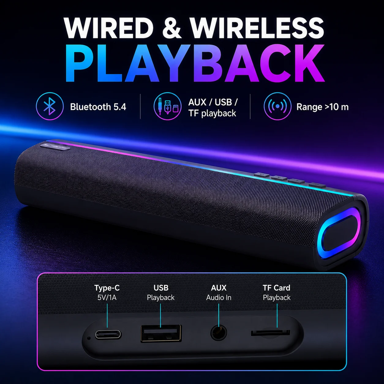 Bluetooth 5.4 Soundbar-Lautspr – Rgb Computer Soundbar For Pc Bewertung und Preis