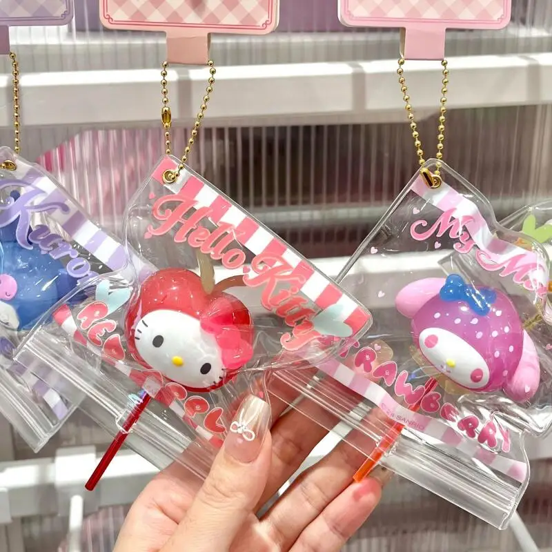 

Подвеска-брелок Sanrio Hello Kitty Melody Apple Lollipop Summer Colorful Ins Style для рюкзака и ключей, украшение, подарок на день рождения для девочки