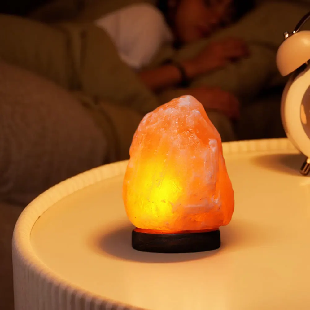 Himalayan Salt Lamp Crystal Salt Rock Lamp with Base Crystal Salt Light LED Atmosphere Lamp Home Bedroom Decoration