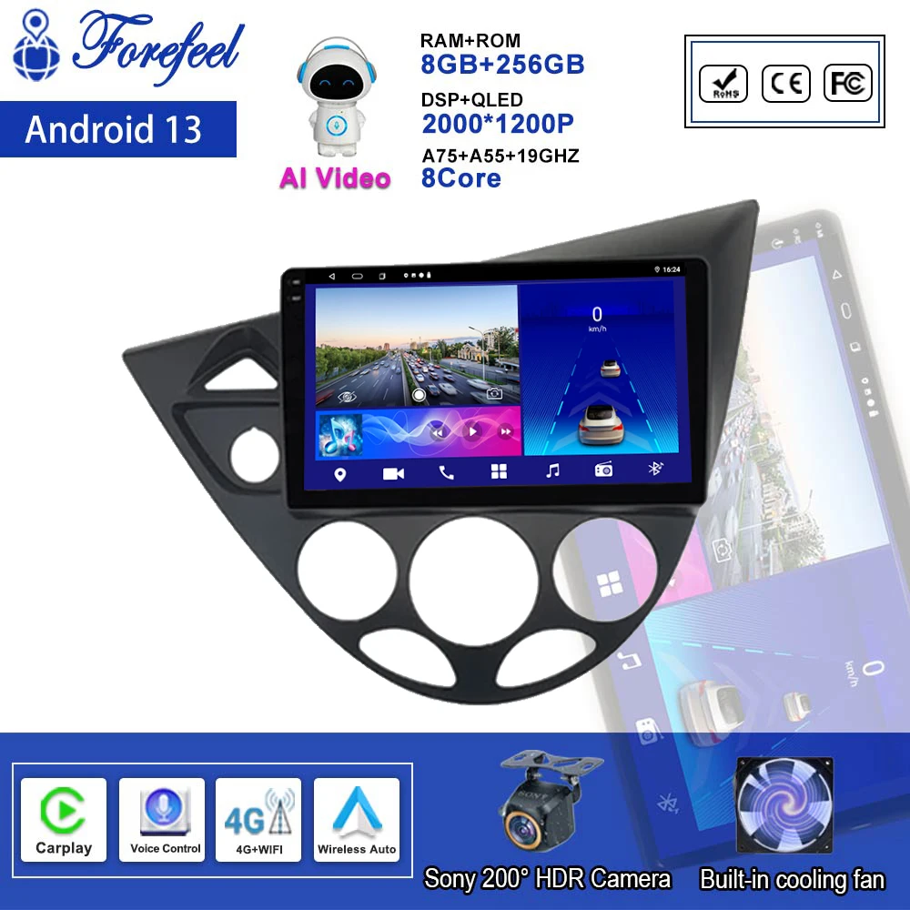 

Android Car Dvd For Ford Fiesta 1995-2001 Multimedia Player High-performance Stereo Head No 2din DVD QLED Screen Auto Radio HDR