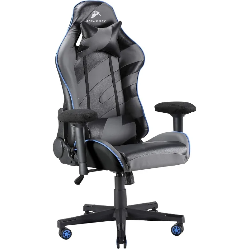 Gaming Chair - PU Leather, Fabric, & Extra Wide Options - Office or Computer Chair - Tilting & Ergonomic Adjustable Swivel