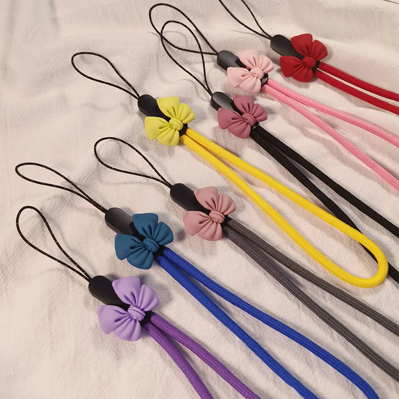 Short bow simple lanyard Wrist Straps Hand Lanyard Rope simple lanyard Mobile Phone Keys Lanyard For iPhone Redmi Xiaomi