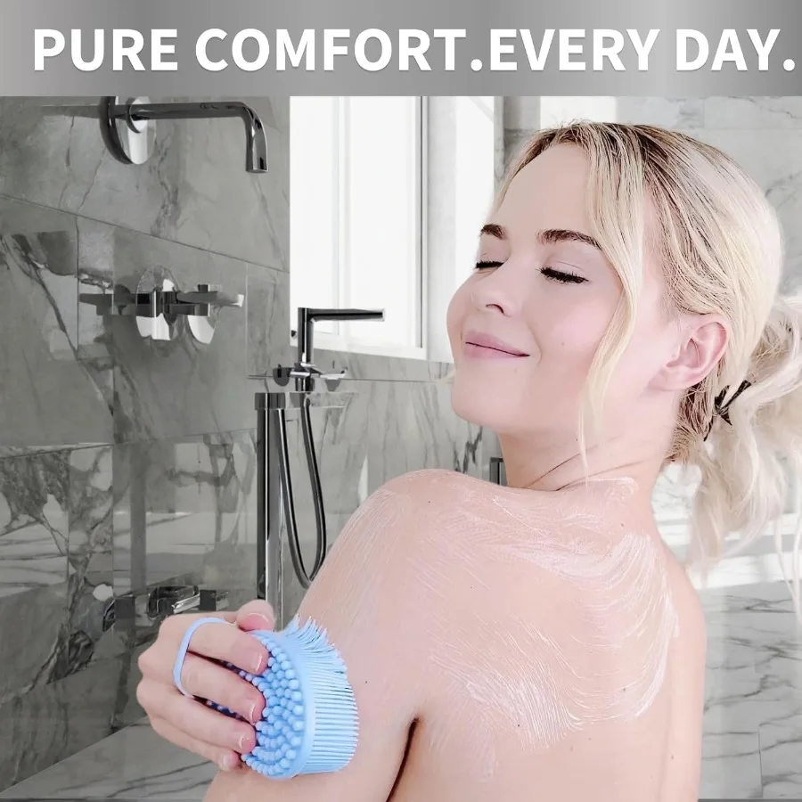 Avilana Scrubber per il corpo in silicone Spazzola per doccia delicata Luffa Alternativa Opzioni infusione d'argento Silicone igienico BPAFree ad asciugatura rapida