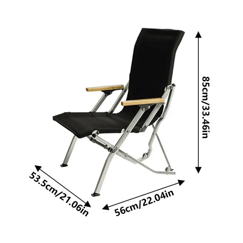 600D Outdoor Camping Chair Metal Frame Beach Dining Chairs With Armrest Heightened Chair Back Patio Chairs For Camping Lawn Yard