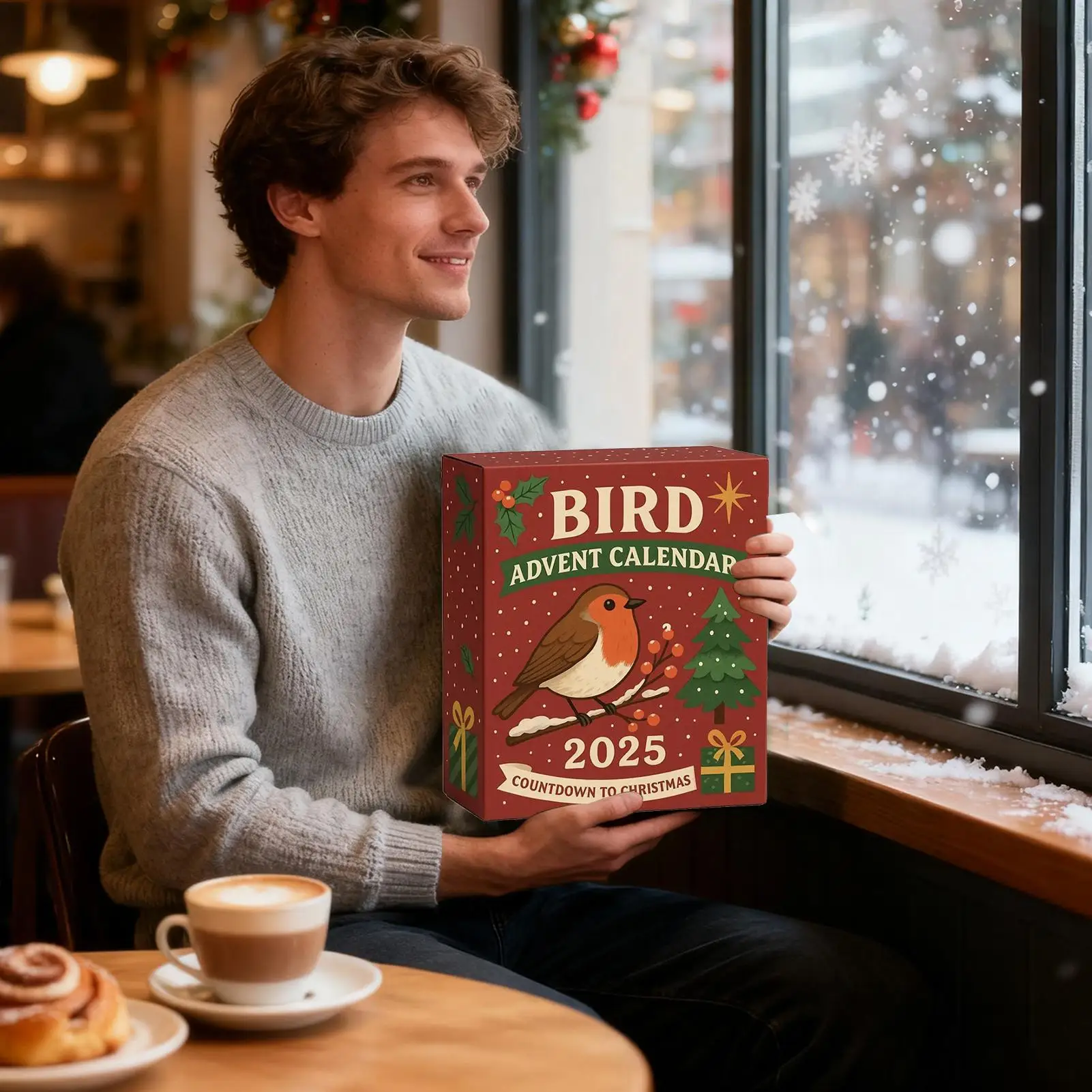 

Рождественская адвент-игрушка 2025 2D плоское акриловое украшение для рождественской елки 2025 календарь обратного отсчета птица украшение для мужчин, женщин и девочек