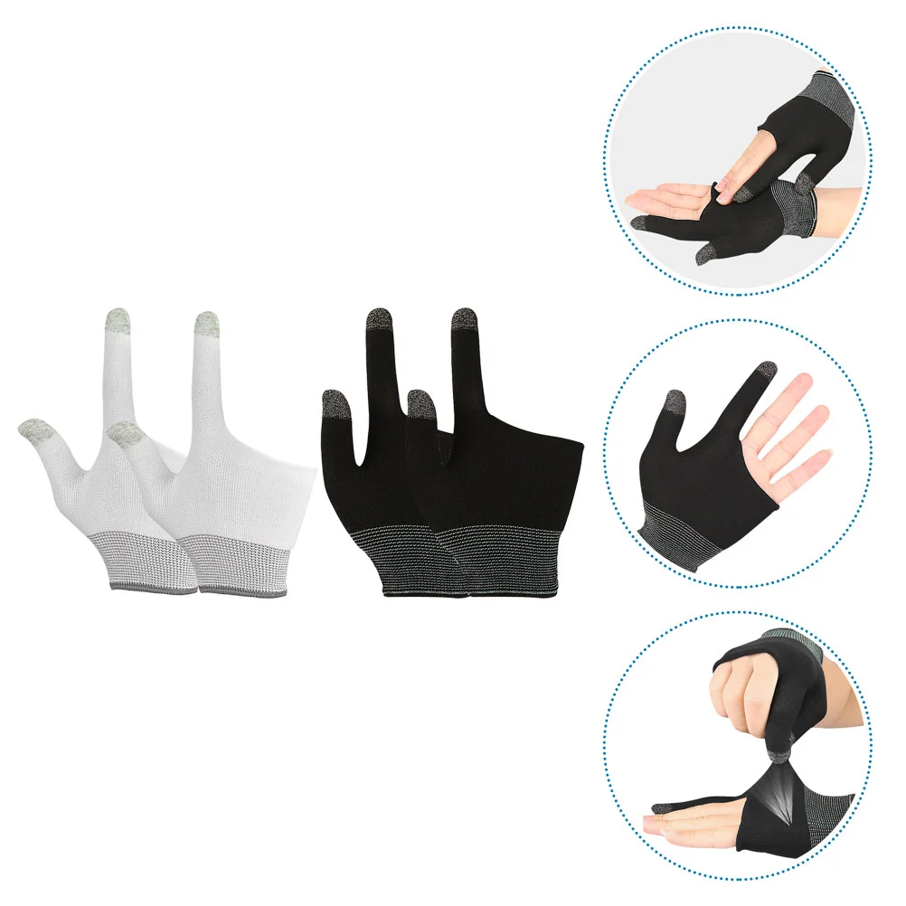 2 Pairs Game Gloves Non-skid Gaming Finger Sleeve Cool Thumb Multipurpose Comfortable Graphene Sleeves