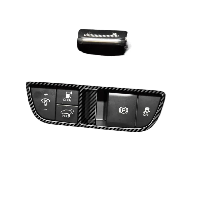 Carbon Fiber Headlight Adjustment Frame Sticker Compatible with 2021 Kia EV6 GT Line Interior Trim Decor Switch Cover Panel