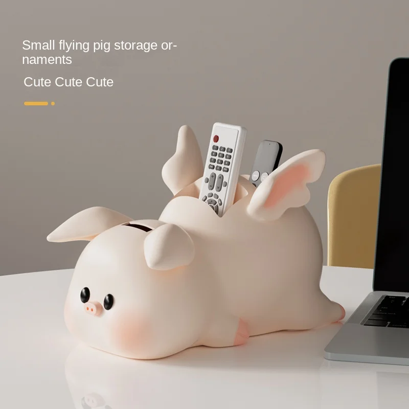 

XK Piggy Bank Decorations Light Luxury Living Room Coffee Table Multifunctional Remote Control Storage Box