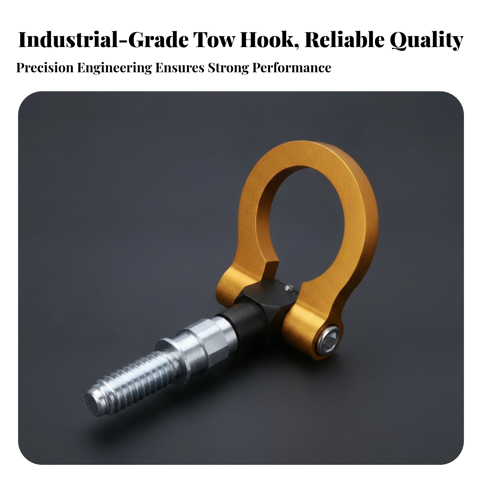 European-Spec Front Bumper Tow Hook Black Sturdy Car Part Screw-in Tow Hook for Recovery