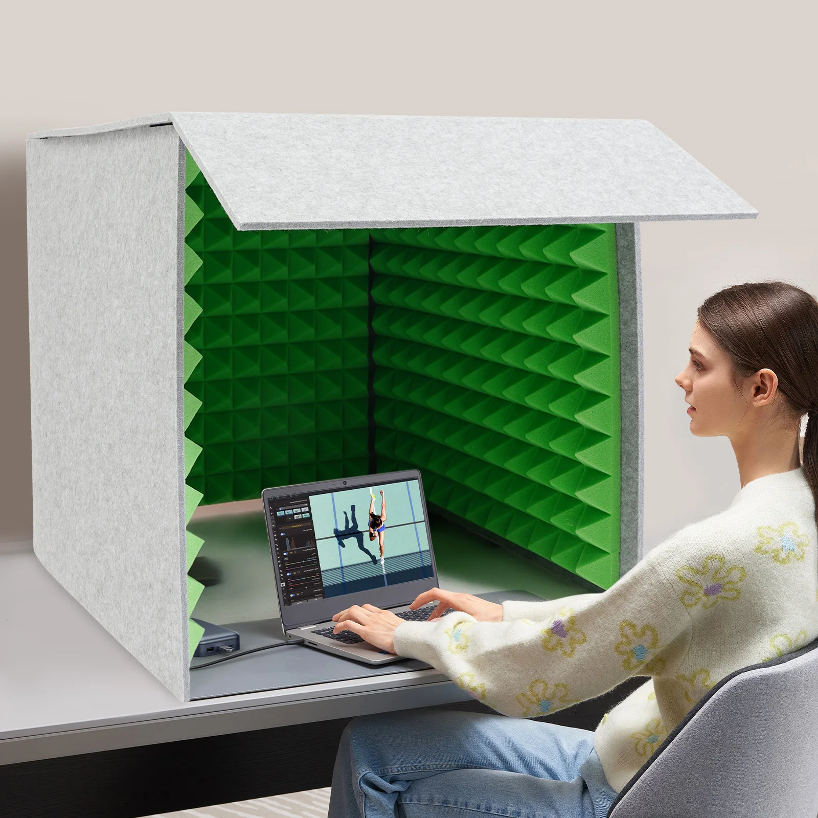 غطاء عازل للصوت لسطح المكتب، كشك تسجيل صوتي محمول، درع ممتص للصوت الصوتي، لوحة صوتية قابلة للطي للبودكاست