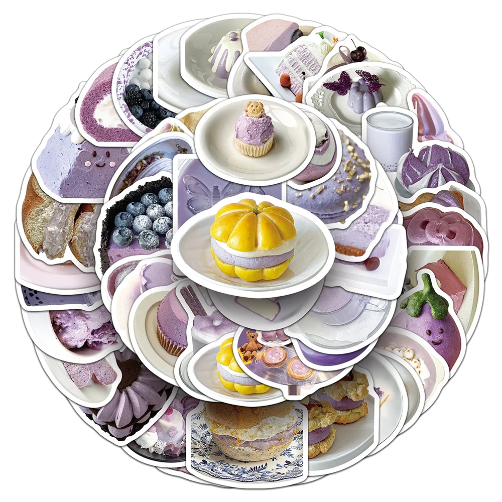 10/30/50枚入り インスタ映え タロイモペースト デザート風 エステティック デカール かわいい DIY 車 iPad ノートパソコン 冷蔵庫 壁 キュート キッズ DIY ステッカー