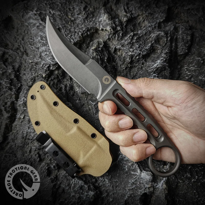 

CRETACE KNIVES C-RAY Series DC53 Fixed Blade Full Steel Integrated Military Combat Tactical Knife Survival EDC Self Defense Gear