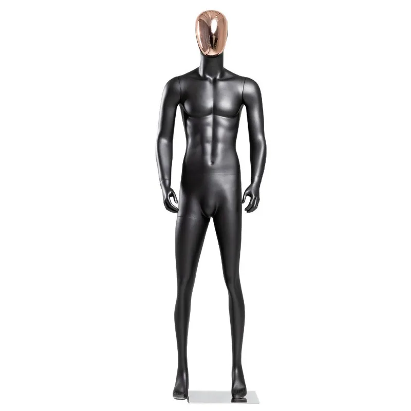 

High-end men's clothing store model props full body platform half body, electroplated face trendy brand model shelf clothing