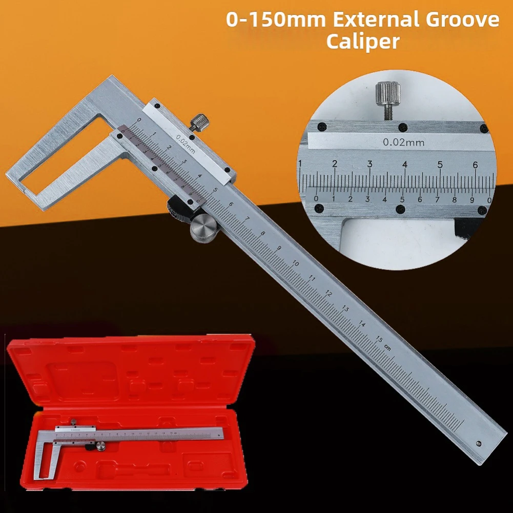 Carbon Steel Vernier Caliper 0 02mm Resolution Measuring Tool for Diameter Depth and Step with Clear Scale Portable