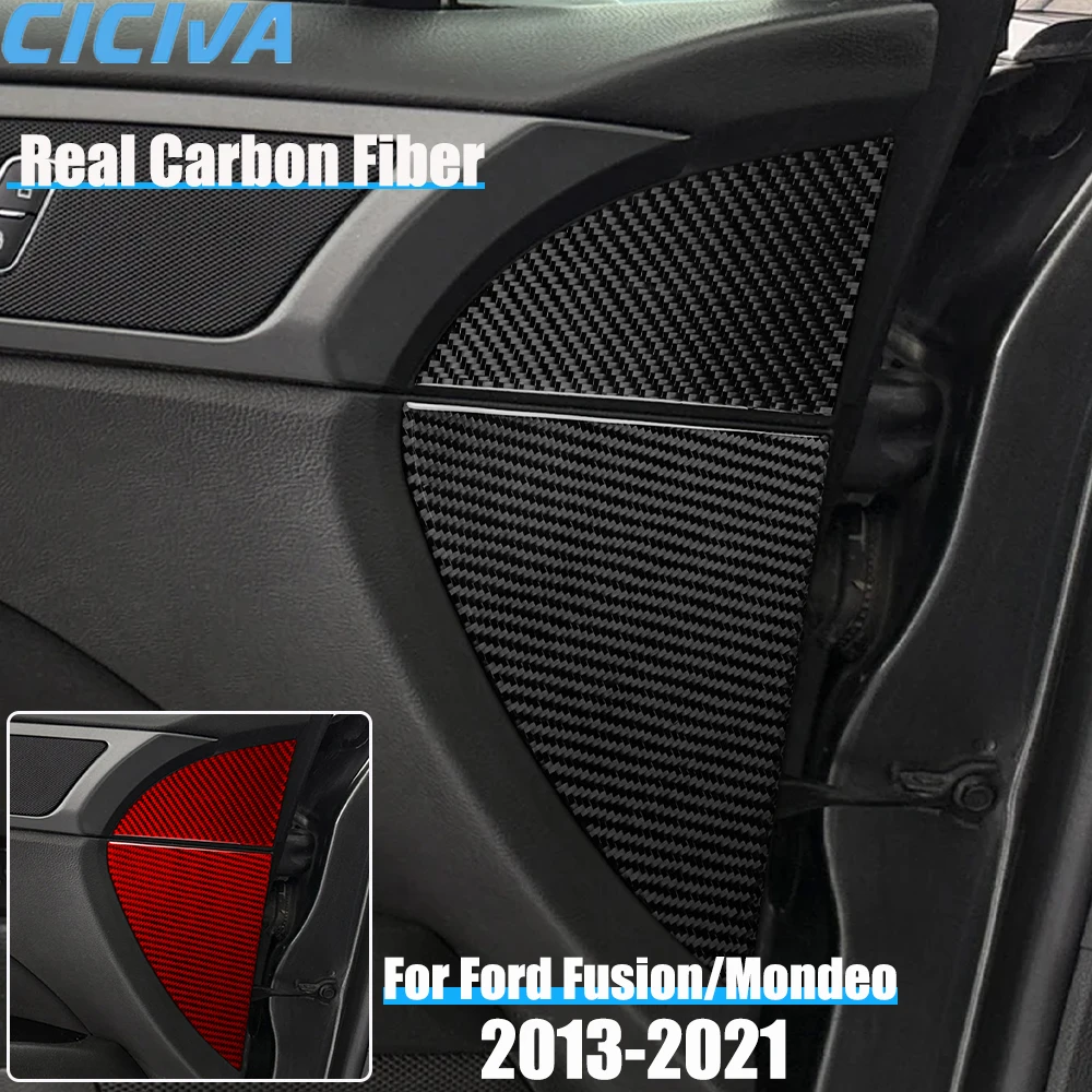 

Real Carbon Fiber Car Accessories Dashboard Panel Decorative Trim Cover Soft Sticker For Ford Fusion/Mondeo 4th Gen 2013-2021