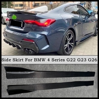 Real Carbon Fiber Body Side Skirt Kit Lip Spoiler For BMW 4 Series G22 G23 G26 2020 2021 2022 2023 2024 High Quality Accessories