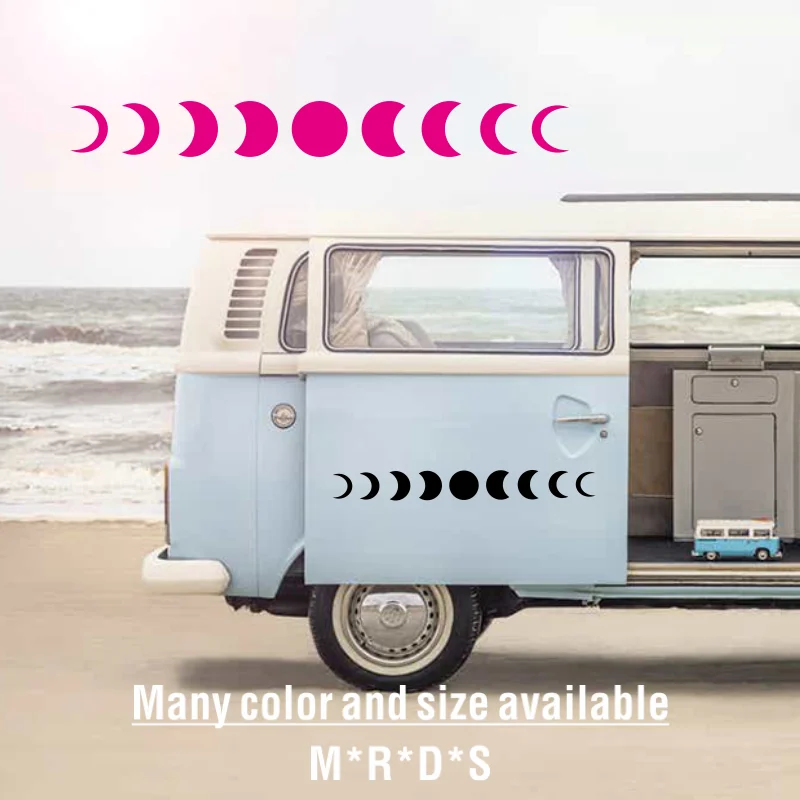 Camper Van Caravan Car Stickers Rv Motorhome Moon Phase Spiritual Decals Vinyl Accessories Decoration