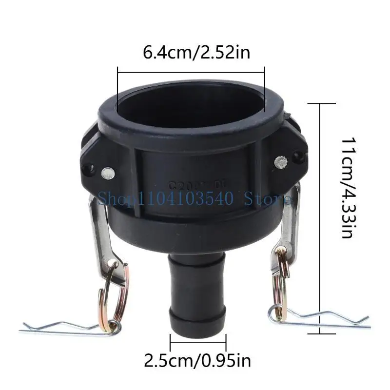 02DC 275-330 Gallon IBC Tote for Tank Drain Adapter 2" Lock To 1" Garden Hose