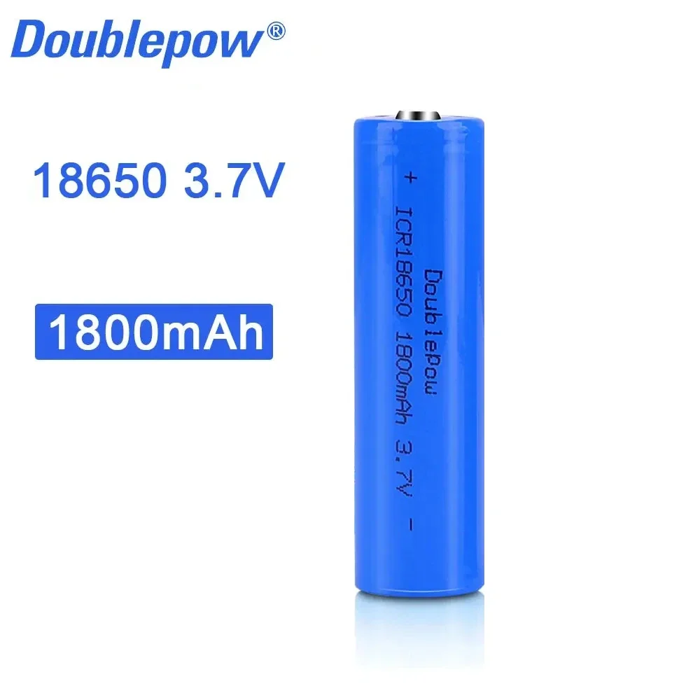 

18650 1800mAh 3.7V Li-Ion Battery Rechargeable for Flashlight Small fan, Toy, Radio, Bluetooth speaker Doublepow High Quality