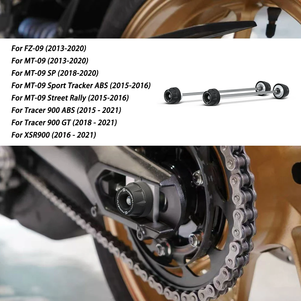 

Rear Front Axle Fork Crash Slider For Yamaha FZ-09 MT-09 XSR900 Tracer 900 Motorcycle Wheel Protector