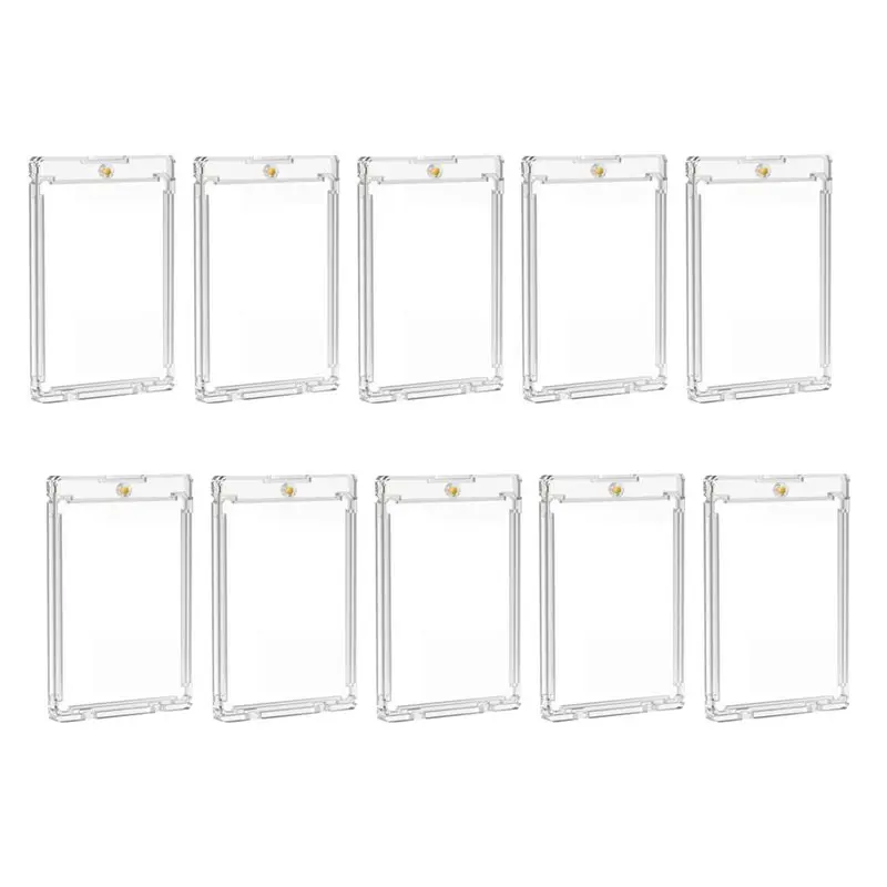 

A63T-10 Pack 75Pt Magnetic Card Holder, Sports One Touch Card Holders , Trading Magnetic Case For Baseball Game Collector
