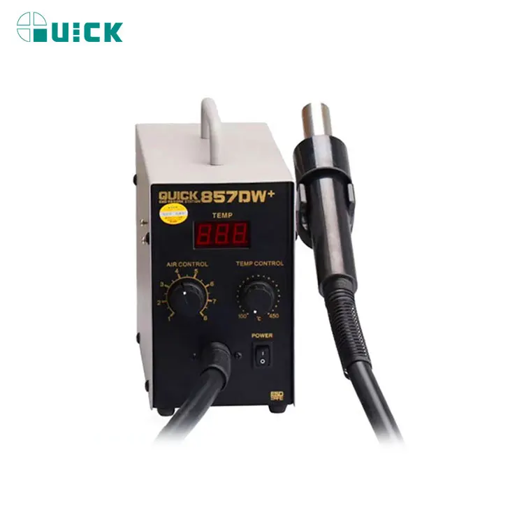 QUICK 857DW+ BGA Rework Station 580W Hot Air Gun Soldering Station with Heater SMD Solder Station Phone Motherboard PCB Repair