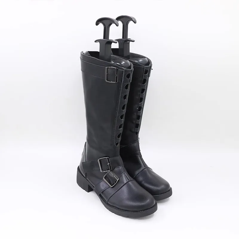 Love and Deepspace Heroine Cosplay Shoes Black Faux Leather Boots Halloween Carnival Props Boots