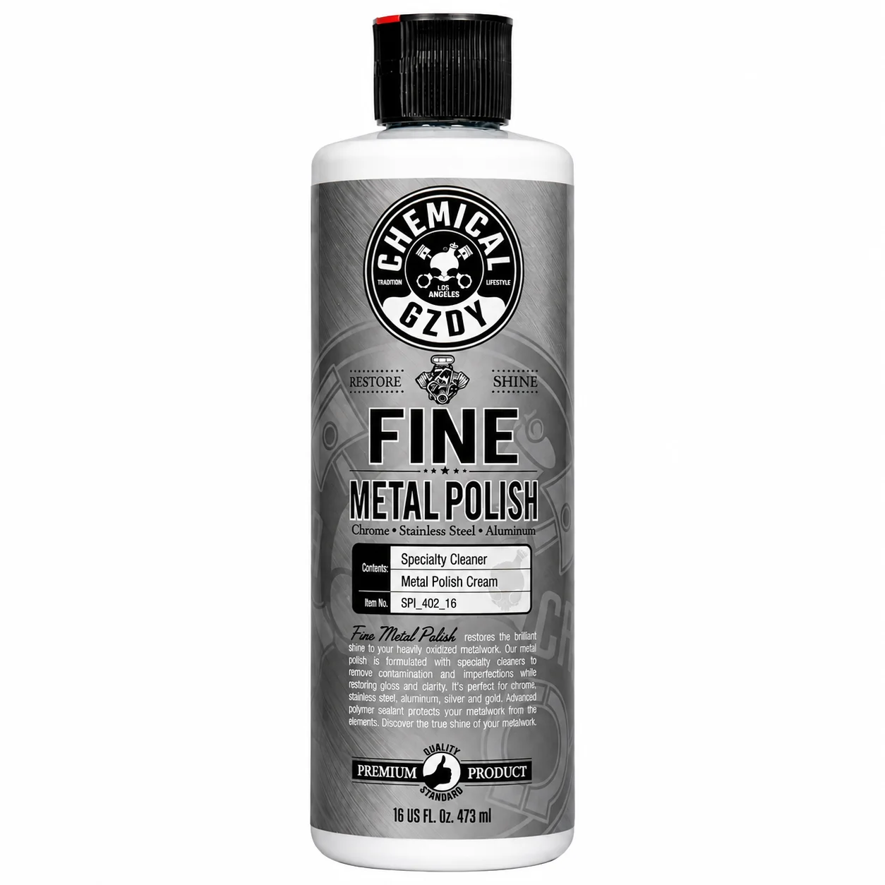 Fine Metal Polish for Chrome Stainless Steel Aluminum Removes Light Oxidation Tarnish Restores Mirror Shine Polishing Cream